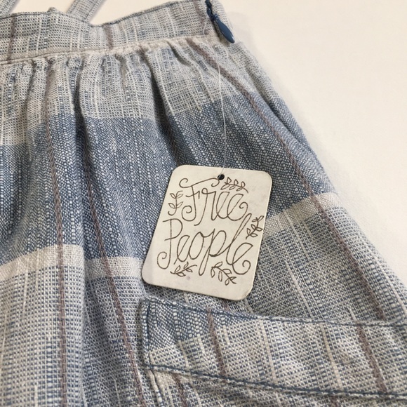 FREE PEOPLE Suspender Checkered Blue Skirt - Picture 7 of 14